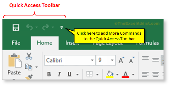 Add More Commands To Quick Access Toolbar in Microsoft Excel 2007 2010 2013 2016 2019 365