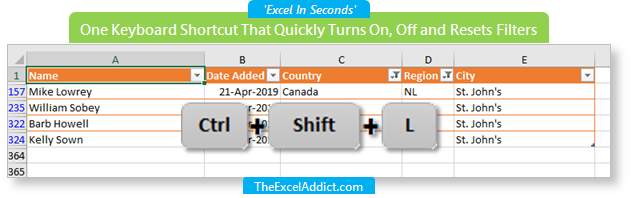 One Keyboard Shortcut That Quickly Turns On, Off and Resets Filters One Keyboard Shortcut That Quickly Turns On, Off and Resets Filters