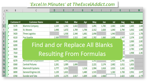 Find and or Replace All Blanks Resulting From Formulas