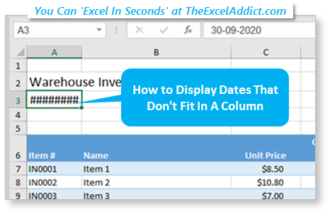 How To Display Dates That Don't Fit In A Column How To Display Dates That Don't Fit In A Column