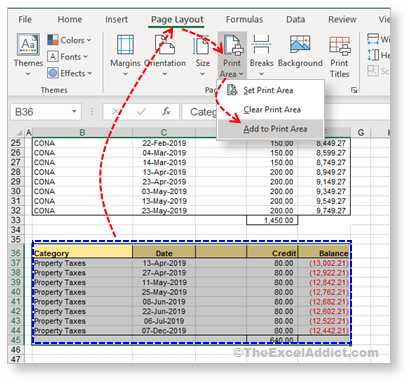 Add To Existing Print Area in Microsoft Excel 2007 2010 2013 2016 2019 365