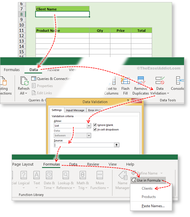 Apply Data Validation List 1 in Microsoft Excel 2007 2010 2013 2016 2019 365