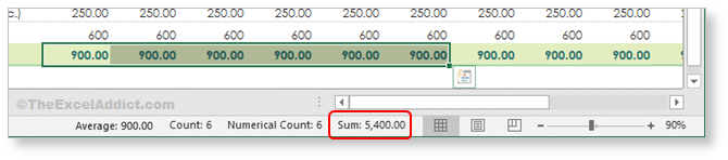 Autocalculation Shown On Status Bar in Microsoft Excel 2007 2010 2013 2016 2019 365