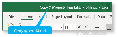 Copy Of Workbook Title in Microsoft Excel 2007 2010 2013 2016 2019 365