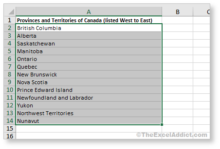 Create your own custom list for sorting and autofilling
