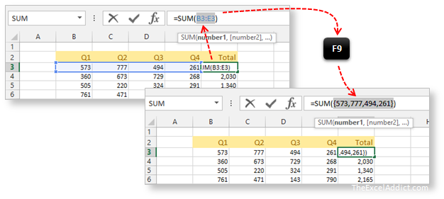 Display Individual Cell Values For Range In Formula Bar in Microsoft Excel 2007 2010 2013 2016 365