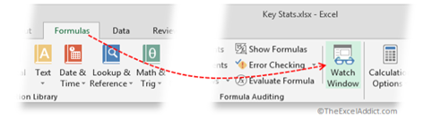 Display Watch Window in Microsoft Excel 2007 2010 2013 2016 365