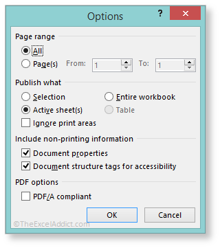 Excel Conversion To PDF Options in Microsoft Excel 2007 2010 2013 2016 365