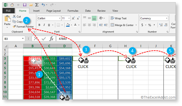 Format Painter Copy Formatting in Microsoft Excel 2007 2010 2013 2016 365