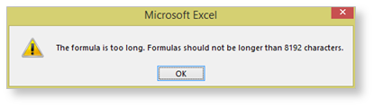 Formula Too Long Error Message in Microsoft Excel 2007 2010 2013 2016 365