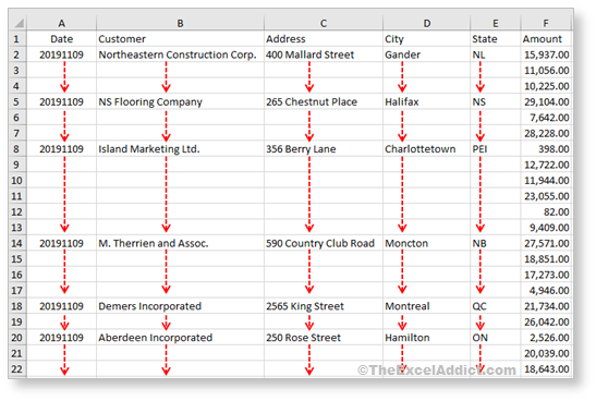 Gaps In Columns Of Imported Data in Microsoft Excel 2007 2010 2013 2016 2019 365