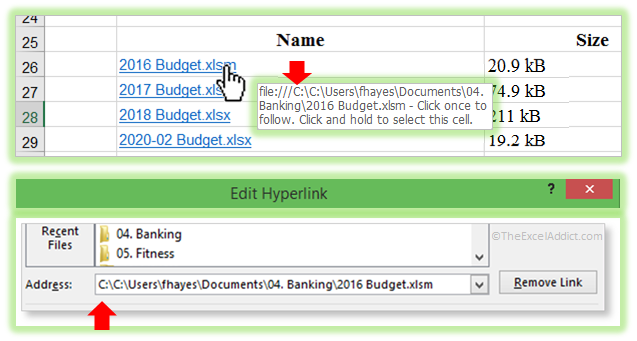 Hyperlink Path Error in Microsoft Excel 2007 2010 2013 2016 2019 365