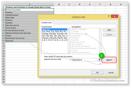 Import Custom List in Microsoft Excel 2007 2010 2013 2016 365