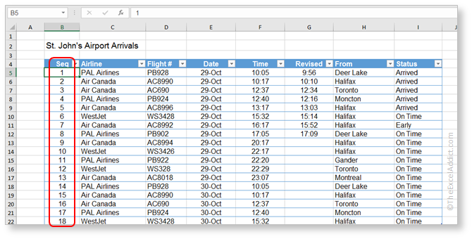 Manual Sequence Numbers For A Table Or List in Microsoft Excel 2007 2010 2013 2016 2019 365