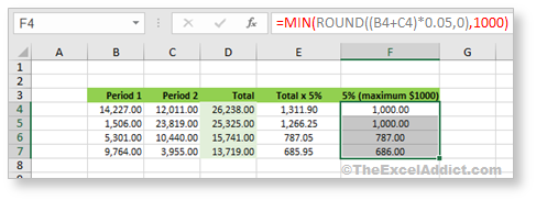 Use MIN Function To Limit Maximum Result in Microsoft Excel 2007 2010 2013 2016 2019 365