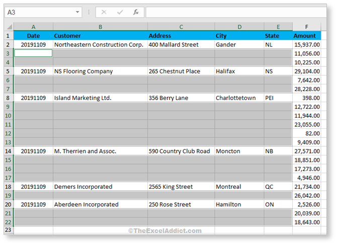 Only Blank Cells Selected in Microsoft Excel 2007 2010 2013 2016 2019 365