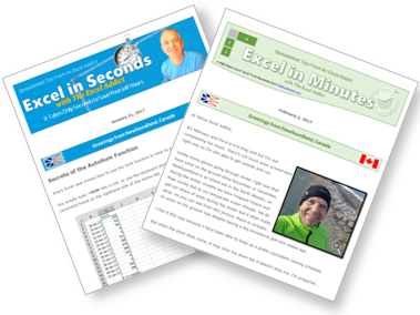 FREE Twice-Weekly Microsoft Excel Tips newsletter from Francis Hayes, The Excel Addict