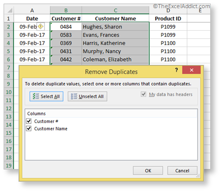 Remove Duplicates No Warning in Microsoft Excel 2007 2010 2013 2016 365