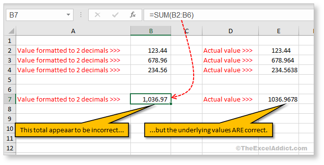 Rounded Values Not Adding Up in Microsoft Excel 2007 2010 2013 2016 2019 365 Rounded Values Not Adding Up in Microsoft Excel 2007 2010 2013 2016 2019 365