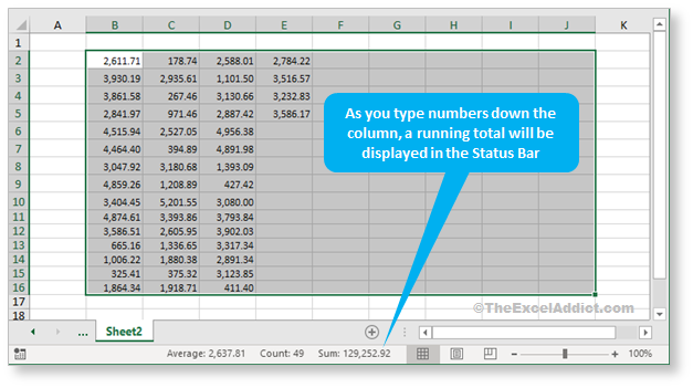 Running A Tape Multiple Columns in Microsoft Excel 2007 2010 2013 2016 2019 365