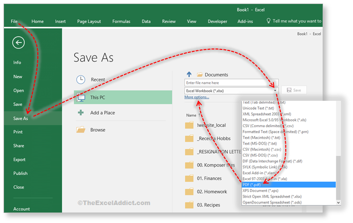 Save Excel As PDF in Microsoft Excel 2007 2010 2013 2016 365