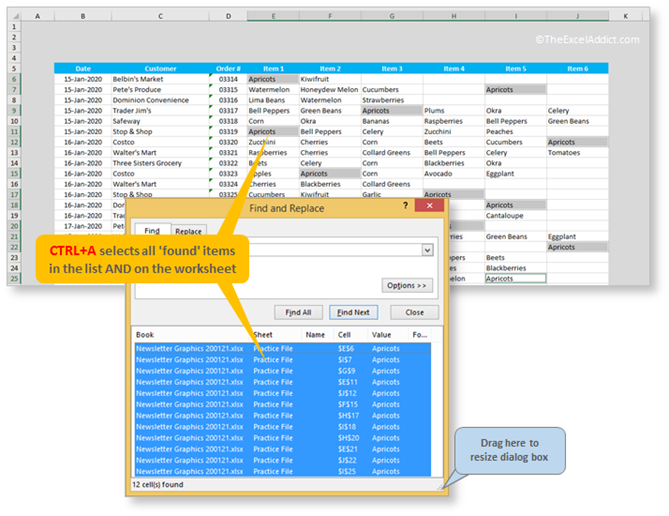 Select And Highlight All Found Cells in Microsoft Excel 2007 2010 2013 2016 2019 365