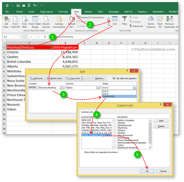 Sort By Custom List in Microsoft Excel 2007 2010 2013 2016 365