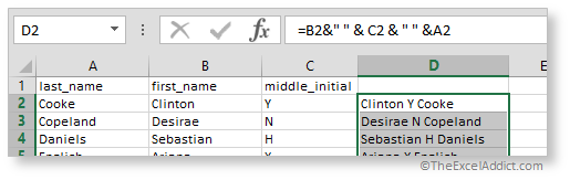 Use Ampersands To Combine Multiple Text Strings Into One Cell in Microsoft Excel 2007 2010 2013 2016 365