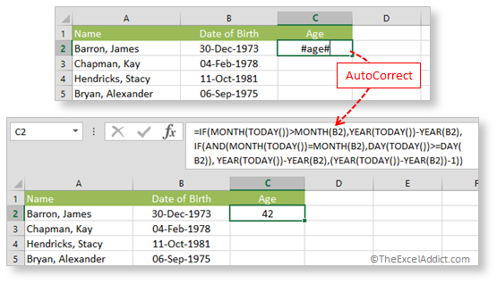 Use Autocorrect Code To Enter Long Formula in Microsoft Excel 2007 2010 2013 2016 365