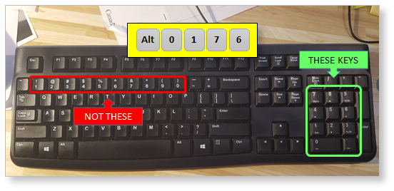 Use Numeric Keypad To Enter Alt Codes in Microsoft Excel 2007 2010 2013 2016 365