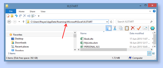 Easily locate your XLSTART directory / folder